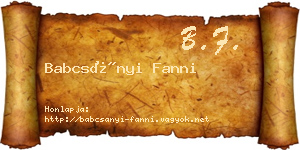 Babcsányi Fanni névjegykártya