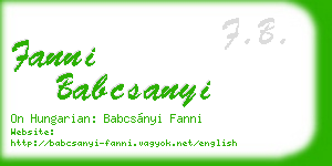 fanni babcsanyi business card